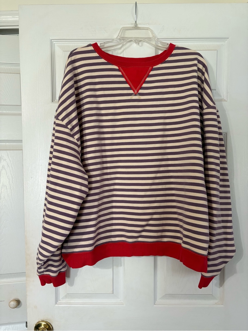 Natural Life Oversized Striped Crewneck sweatshirt